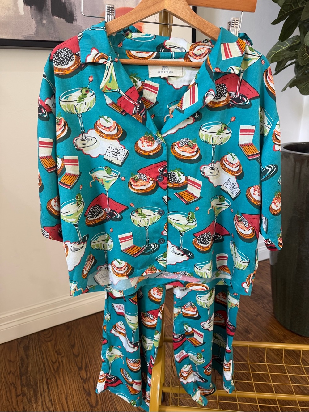 Printfresh Blini’s & Martini’s - Tried on but never worn 🍸 NWOT Mid-Century Blue - Picture 2 of 6